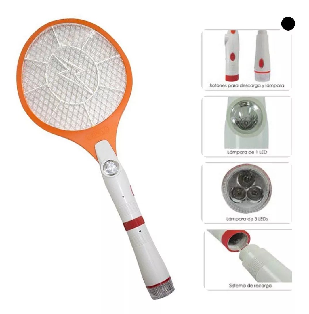 Miniatura 3 de Raqueta Mata Moscas Zancudos Recargable